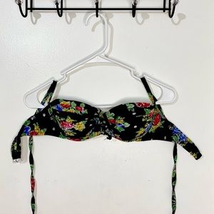 Pacific Connections Floral Twist Bandeau Swim Top